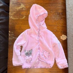 Kidgets Pink Fleece Jacket with Cat Design
